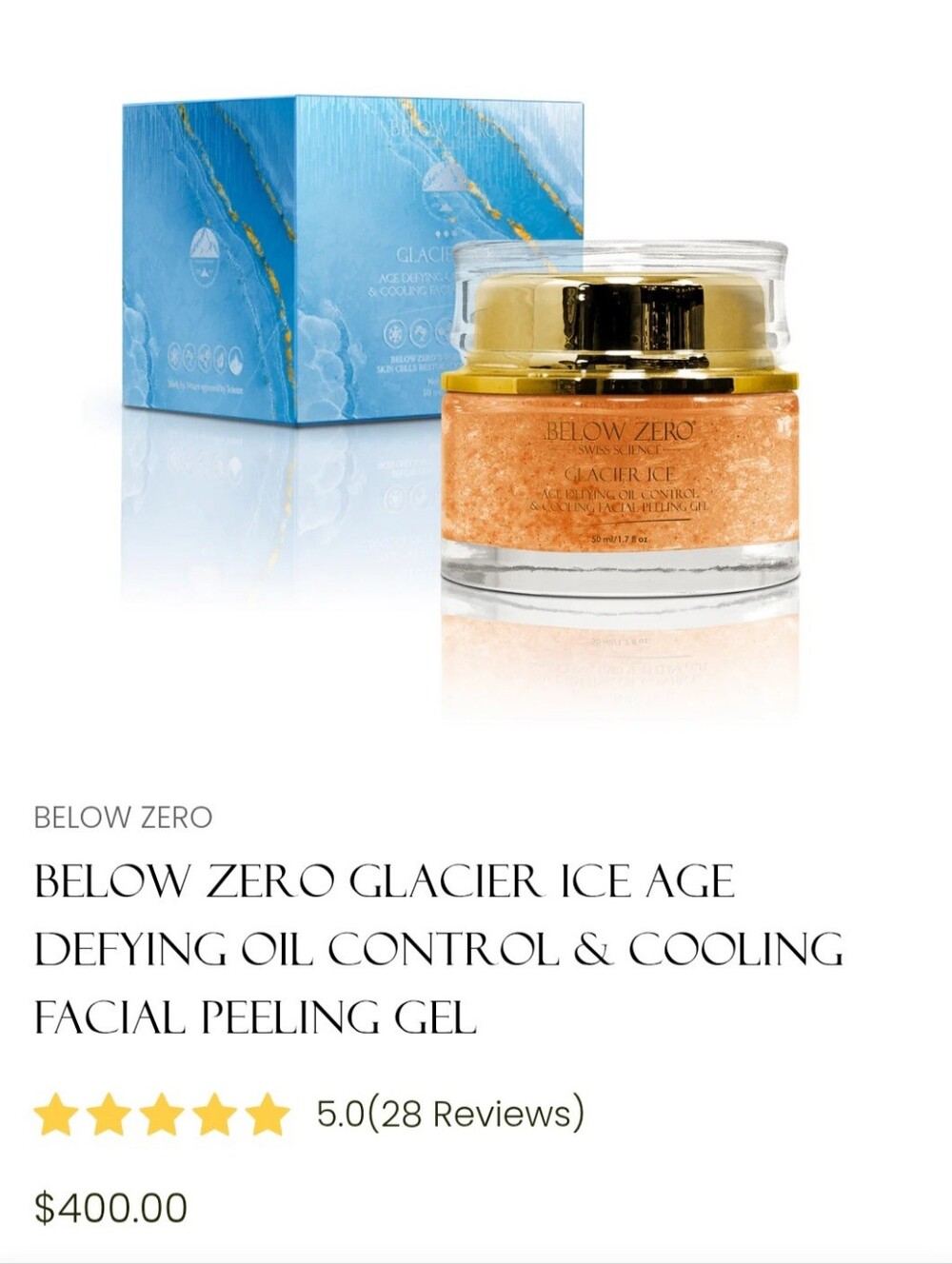 Below Zero:Facial Oil Conrol Peeling Gel